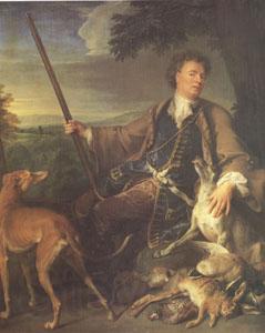Francois Desportes Portrait of the Artist in Hunting Dress (mk05) Norge oil painting art